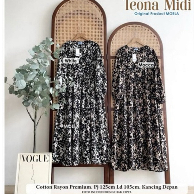 TEONA MIDI DRESS BY MOELA / HIOMA DRESS KOLEKSI GAMIS MURAH