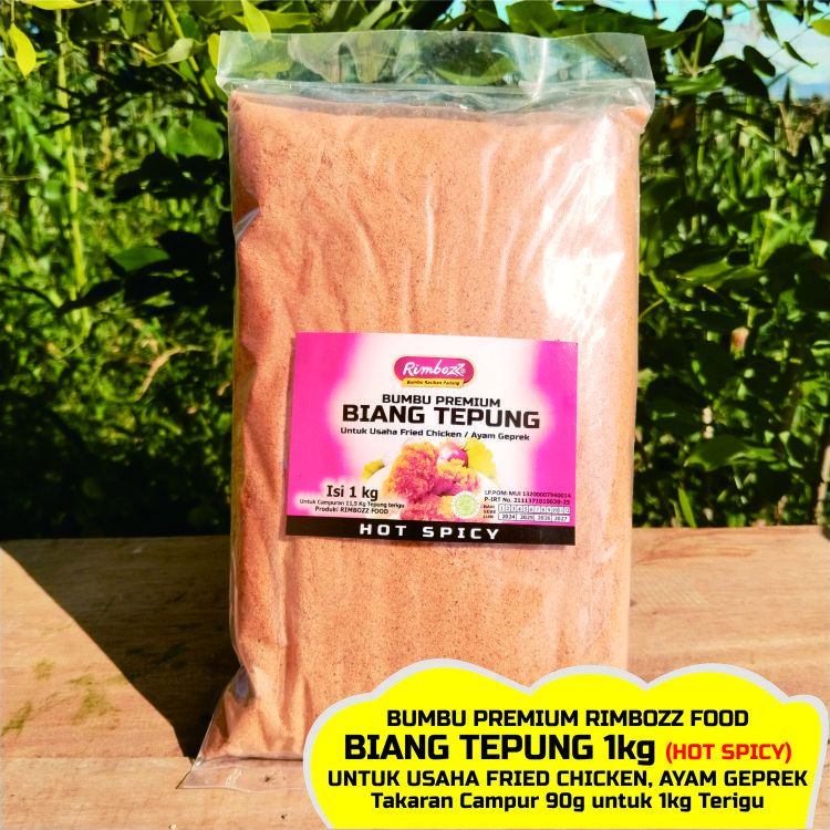 

Biang tepung fried chicken 1kg HOT SPICY, bumbu biang tepung Rimbozz untuk usaha ayam geprek, crispy
