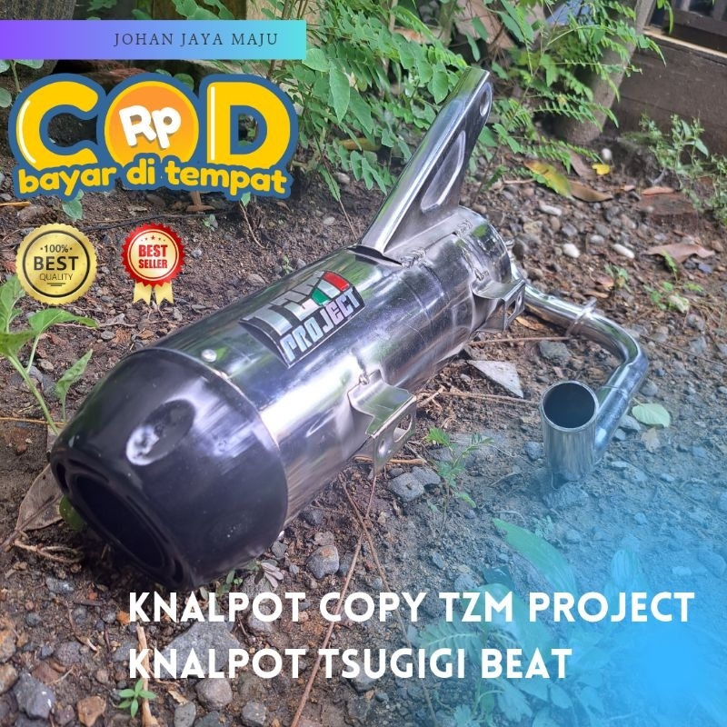 Knalpot Copy TZM Project Chrome Untuk Motor Beat Deluxe, Beat ESP, Beat Fi, Beat POP, Beat Street, B