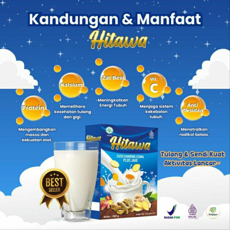 

HITAWA - Susu Kambing Etawa Plus Herbal Jahe Kunyit Temulawak Untuk Nyeri Tulang Dan Sendi Original