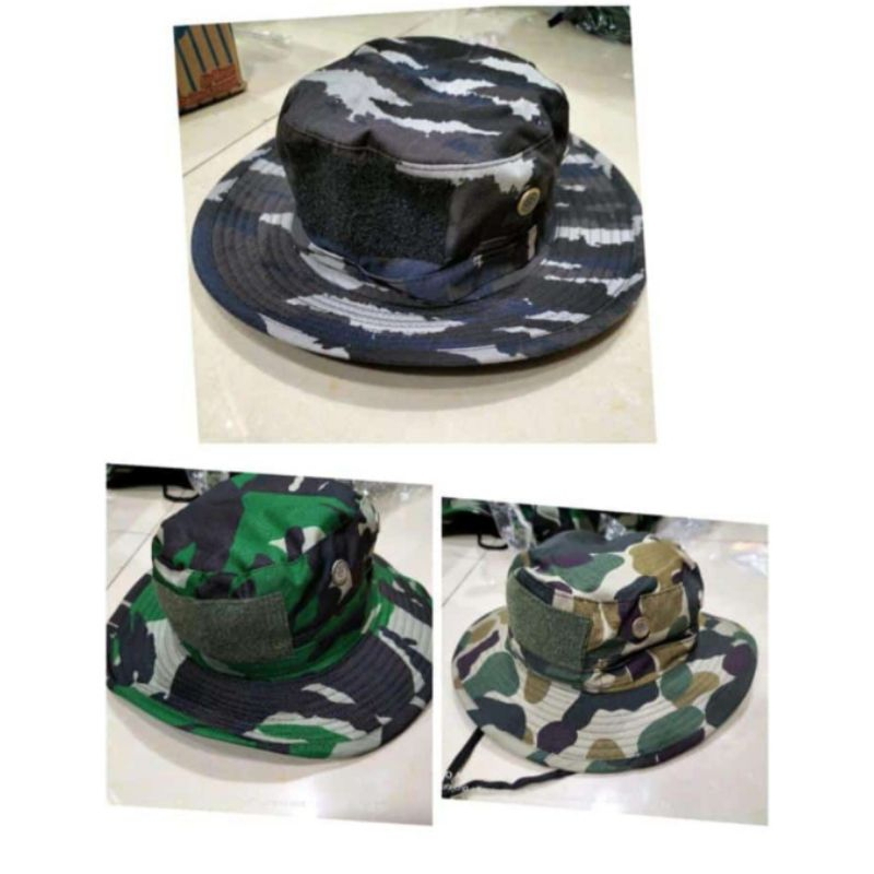 TOPI RIMBA LORENG KRI .KKO.MALVINAS VELCRO