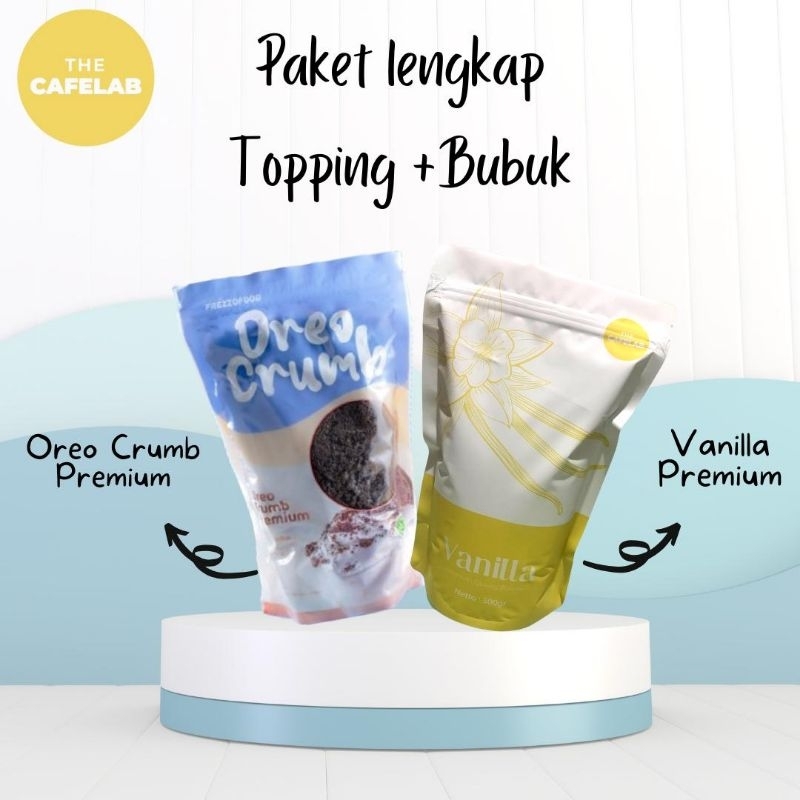 

Bubuk Minuman Rasa Paket Lengkap Vanilla + Rodreo Crumb Premium 500gr/ All Premium dan Terlaris/ Cafelab