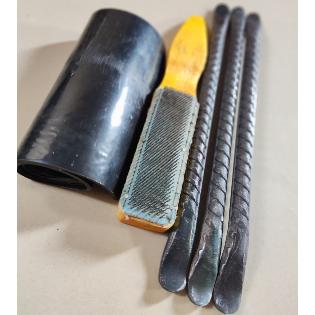 cukit ban motor pencongkel ban motor besi ulir 12mm+kerokan ban+karet vulkanisir ban 3in1