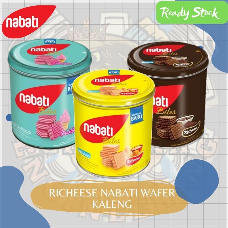 

PROMO Spesial Natal & Tahun Baru‼️Richeese Nabati Wafer Kaleng | Keju | Cokelat| Pink Lava 287g