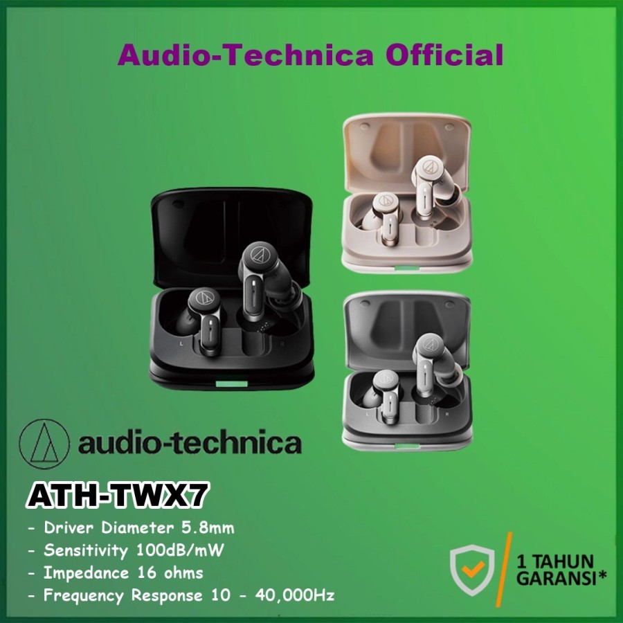 Audio-Technica ATH-TWX7 TWS True Wireless Dynamic Earbuds Earphones