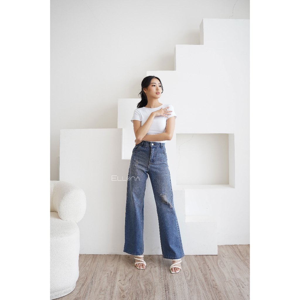 OSSO JEANS - Fiona Wide Ripped Kulot Jeans