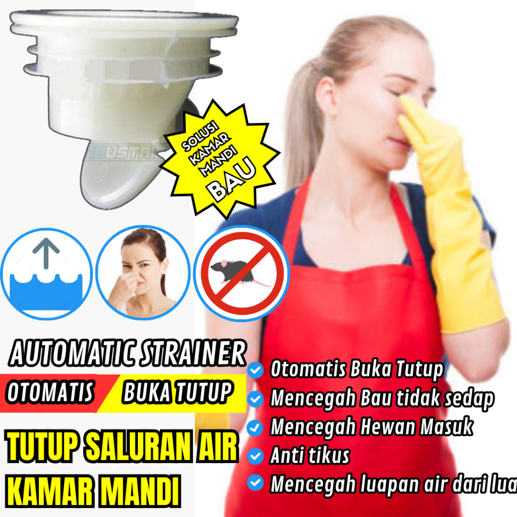 Tutup saluran air otomatis Cegah Hewan Masuk Drainase kamar mandi