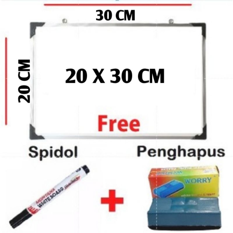 

PAPAN TULIS WHITEBOARD 20 X 30 CM GRATIS SPIDOL DAN PENGHAPUS