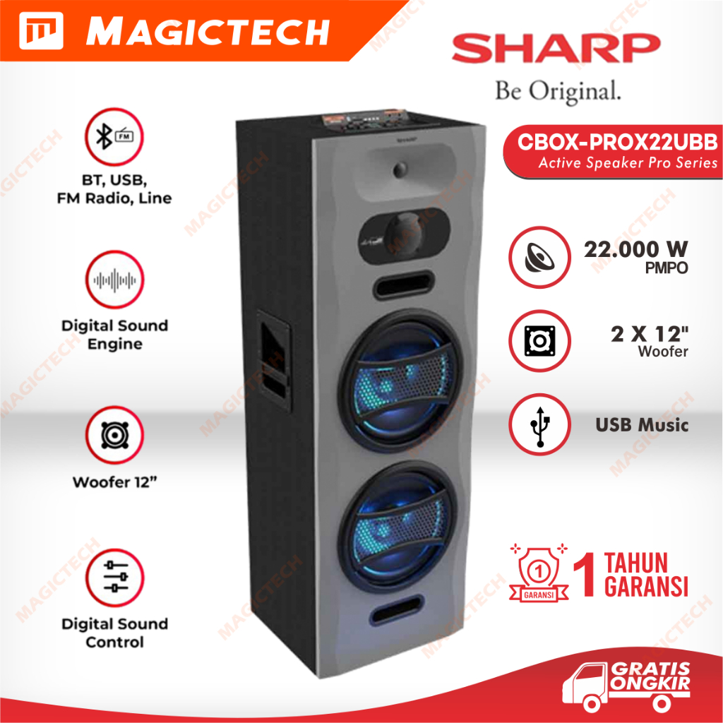 SPEAKER AKTIF SHARP PRO X SERIES CBOX-PROX22UBB 12" Inch