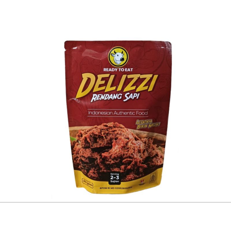 

Delizzi Rendang daging sapi kemasan 200gr - siap santap /siap saji - tanpa pengawet