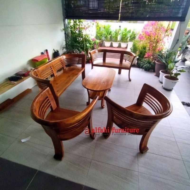 SET KURSI TAMU JATI | KURSI TAMU MINIMALIS KAYU | SET KURSI RUANG TAMU