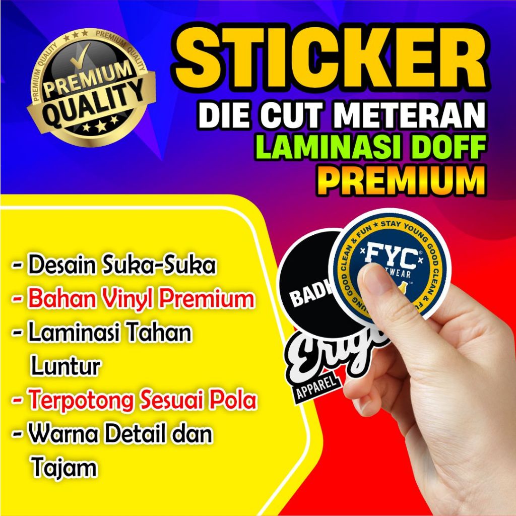 

Cetak Stiker Vinyl Premium Diecut Laminasi Doff- Diecut
