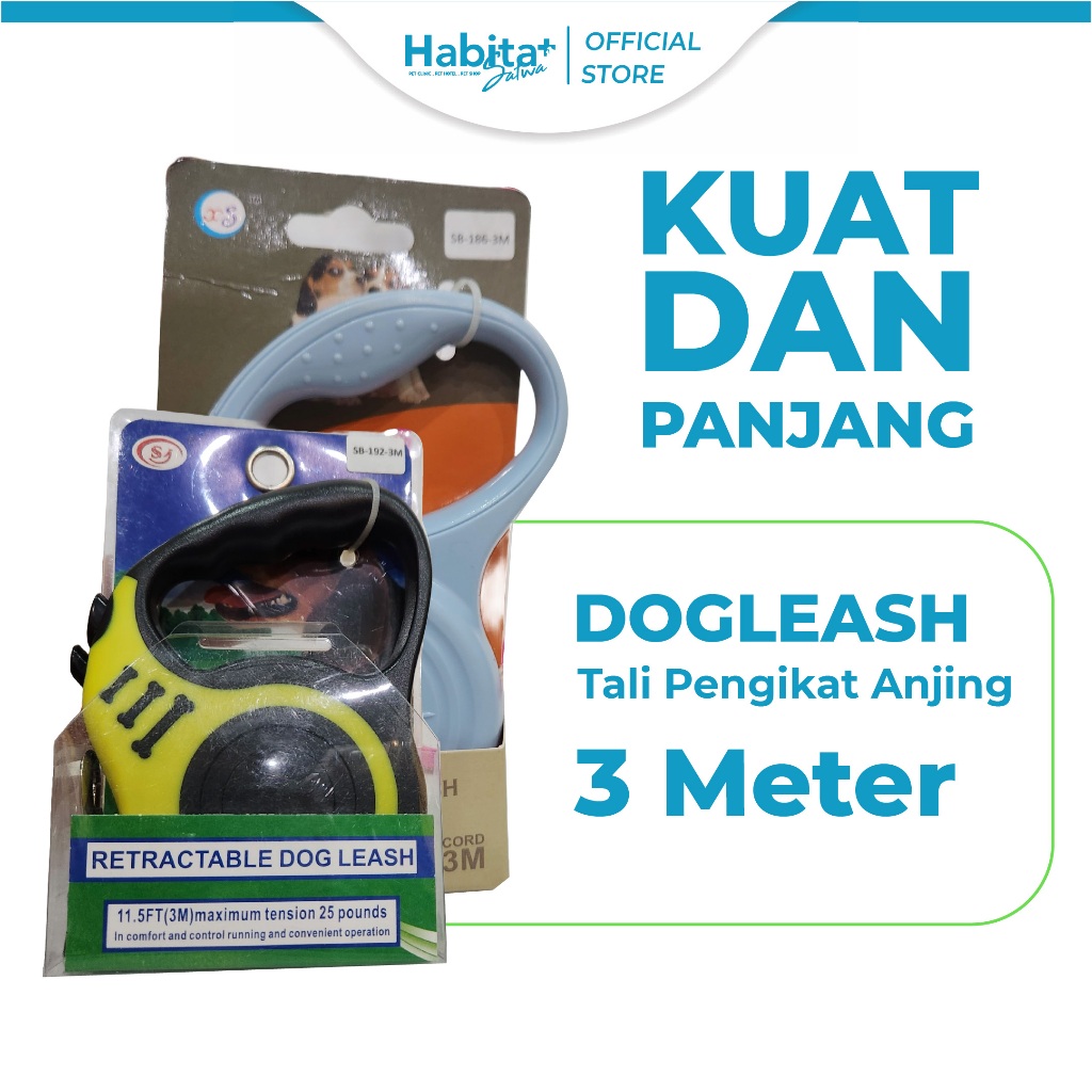 Tali Jalan Jalan Anjing & Kucing 3 Meter