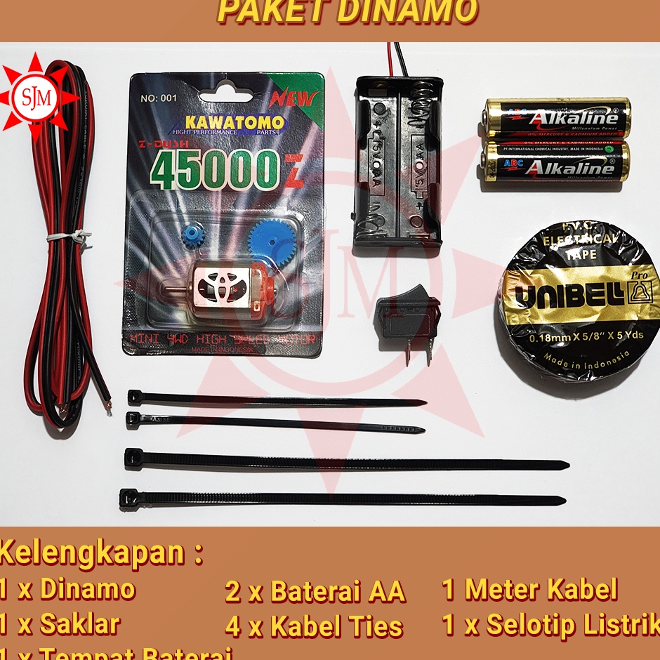 PyW Paket Rangkaian Listrik Bel Dynamo  Dinamo Praktek Prakarya Sekolah w Produk Premium