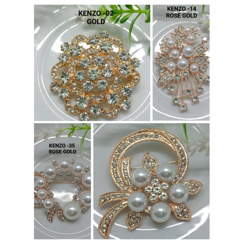 Bros/Bros Dada/Bros Cantik/Bros motif elegan dan unik warna Gold dan Rose Gold harga/pcs