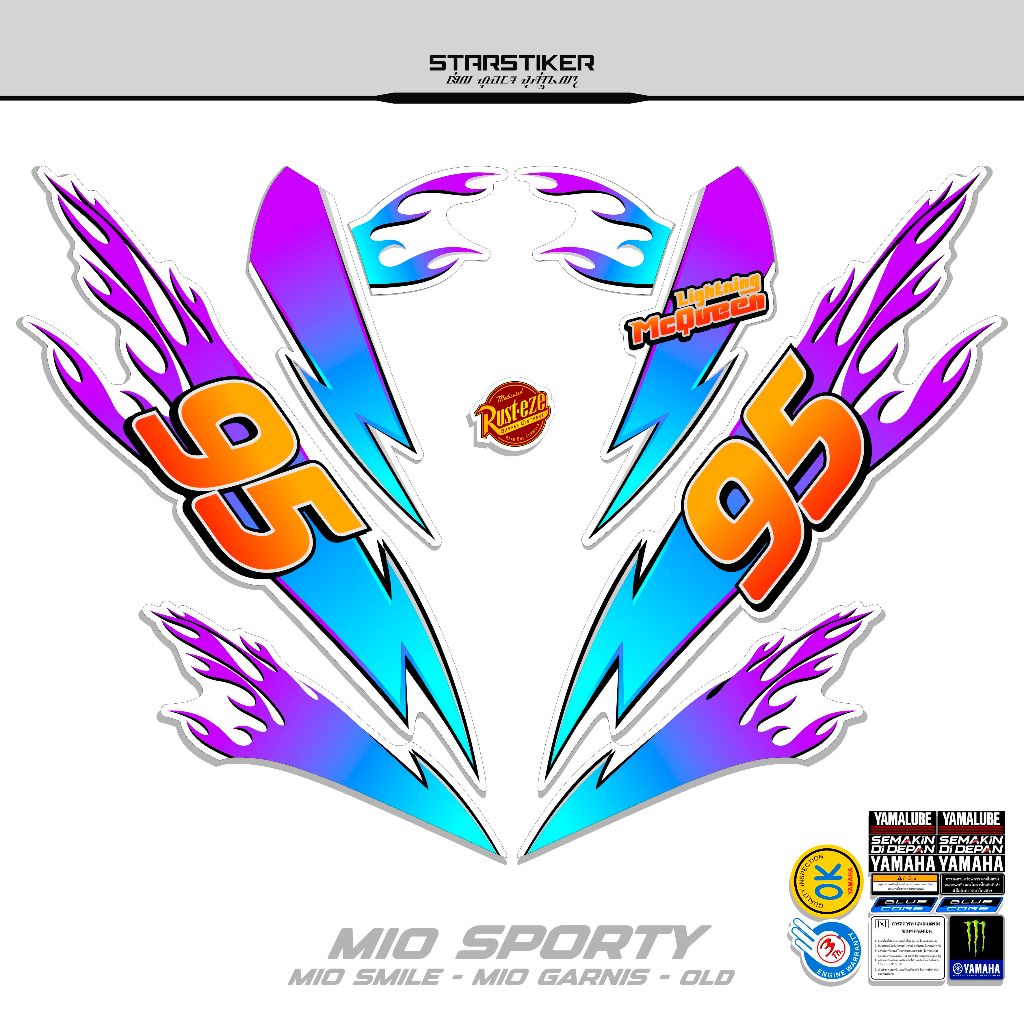 striping MIO SPORTY / setiker motor / striping motor / variasi body motor / lapisan body motor / sko