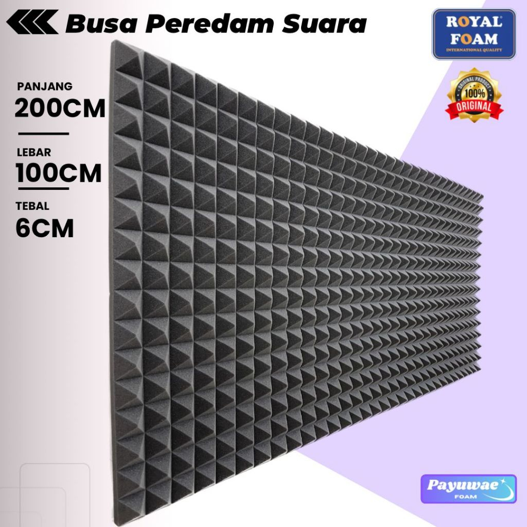 Kalahari - BUSA PEREDAM SUARA RUANGAN 200X100X6cm MOTIF PYRAMID UKURAN BESAR PRODUK ASLI ROYAL FOAM