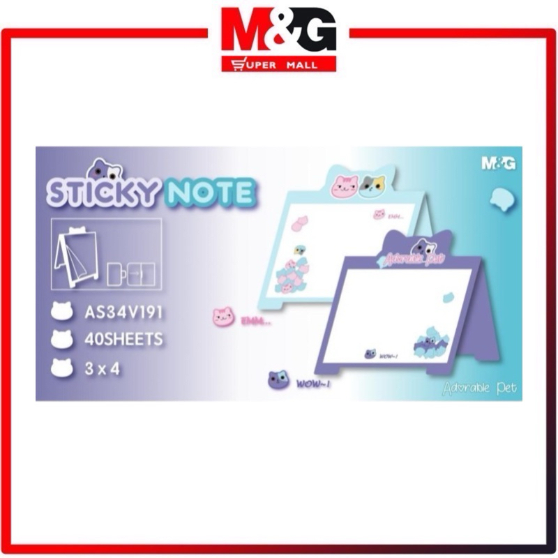

M&G Sticky Notes "Adorable Pet" 3"X4" 40 Sheets 76x101mm AS34V191