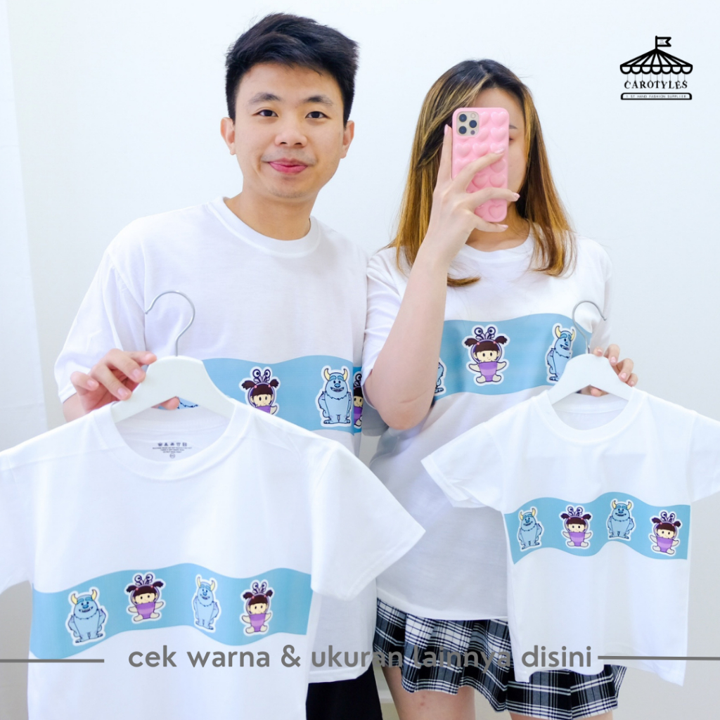 Carotyles Baju Atasan Kaos Couple Keluarga Family Wanita Anak Perempuan Laki Laki Pasangan Oversize 