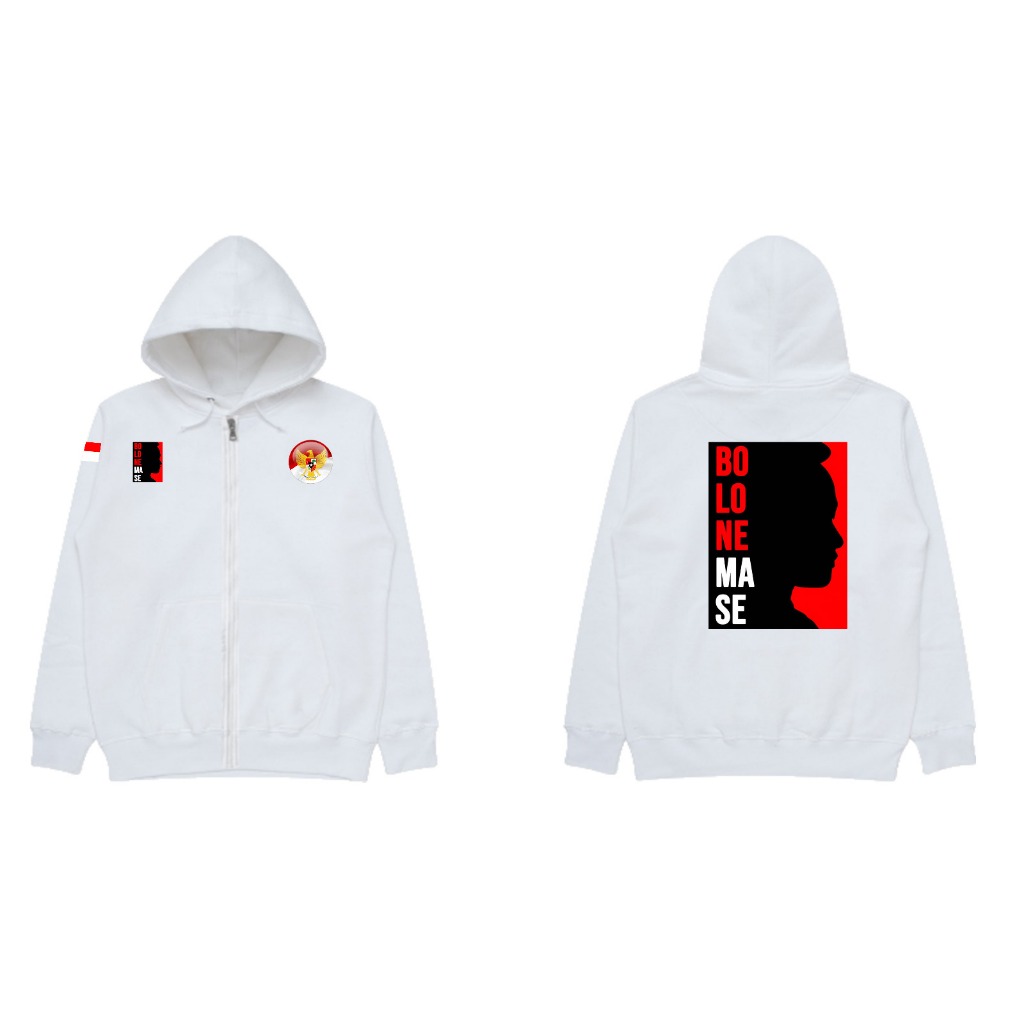 Jaket zipper bolonemase logo Indonesia dan garuda logo