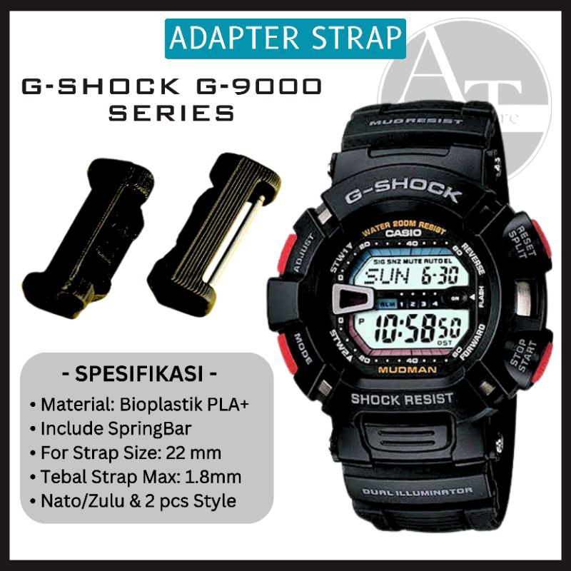 Adapter Tali Jam Tangan G-SHOCK Mudman G-9000 G9000 Nato Zulu Strap