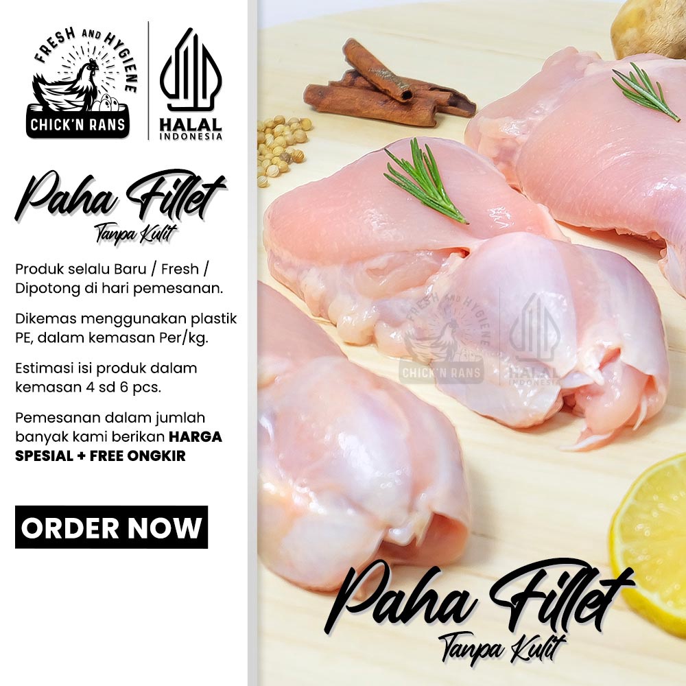 

1212 Flash Sale Daging Ayam Paha Fillet Boneless Tanpa Kulit Fresh 1kg grosir