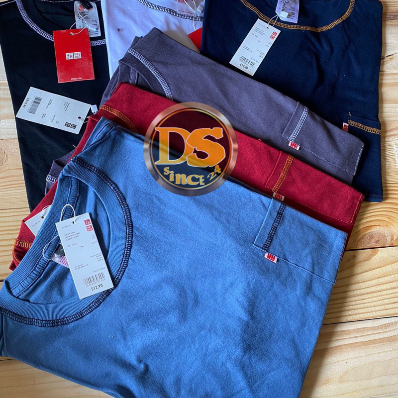 KAOS POLOS PRIA BAJU POLOS BRANDED T SHIRT COWOK KANTONG / POKET