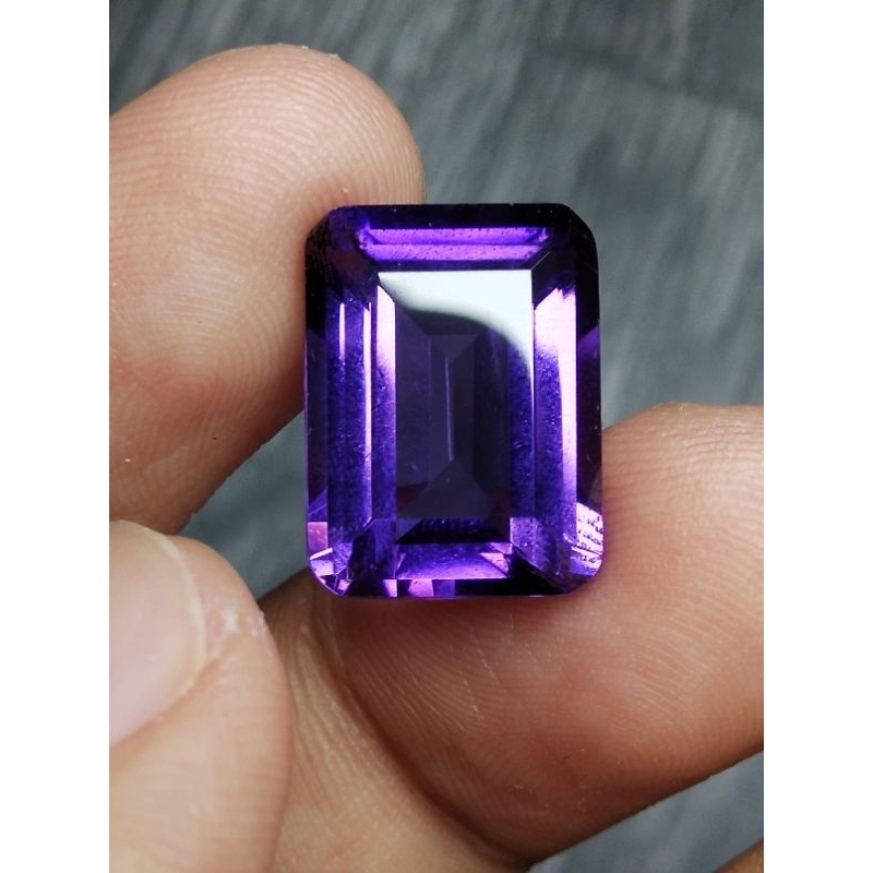 Natural Amethyst Kecubung 16x12x7.5 mm 11.5 Ct Ungu Tua Octagon Cutting VVS Code 721