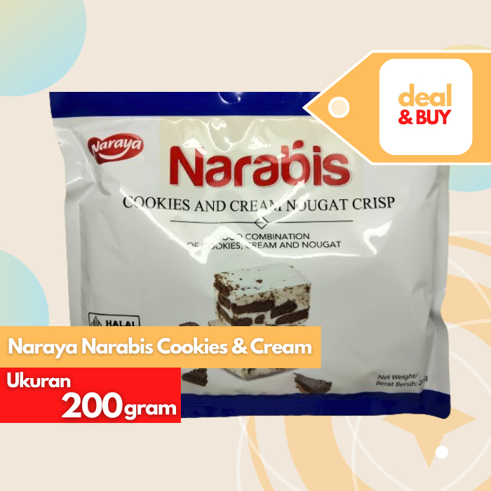 

Naraya Narabis Cookies and Cream Nougat Crisp/Nougat dengan Kukis 200g