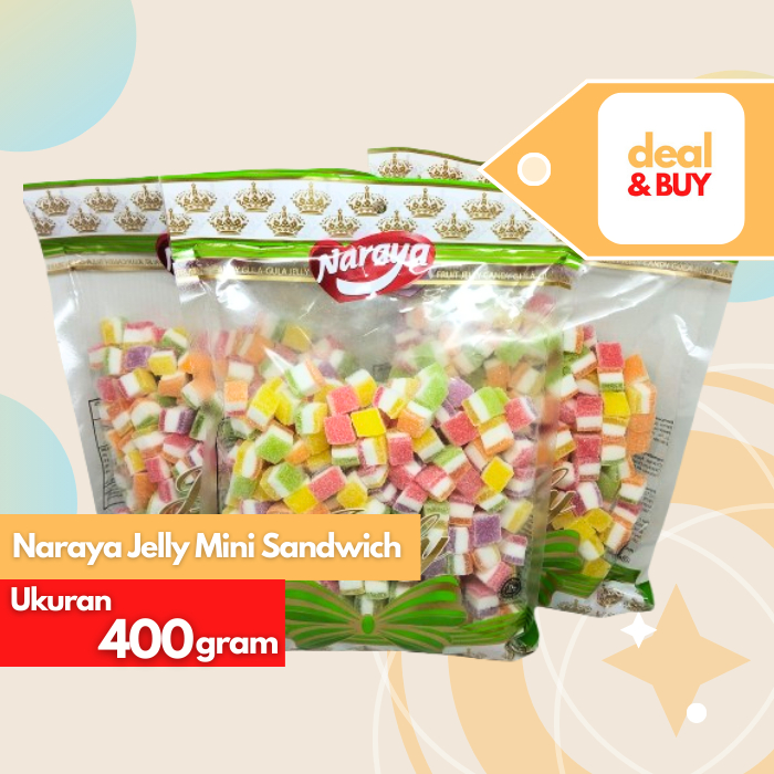 

Naraya Jelly Mini Sandwich/ Permen Jelly Sandwich (Potong Kecil) 400g