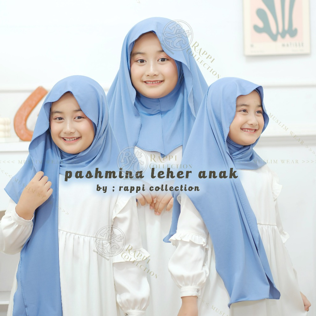 Pashmina Inner Oval Jersey Nutupi Leher Remaja Umur 5 - 11 Tahun