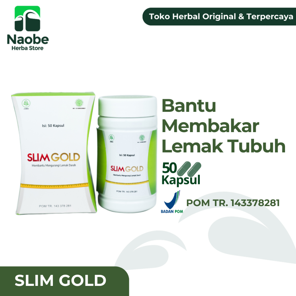 SLIM GOLD Obat Herbal Pelangsing Penurun Berat Badan Tanpa Efeksamping Original BPOM