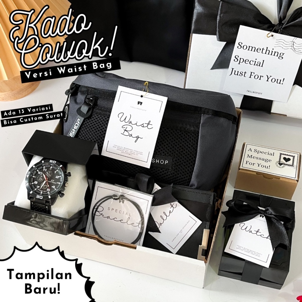 

1212 Terlaris ISTBAG HAMPERS KADO ULANG TAHUN COWOK GIFTBOX TAS WAIST BAG HITAM KADO WISUDA GIFT COWO HAPPY BIRTHDAY GIFT PRIA buruan