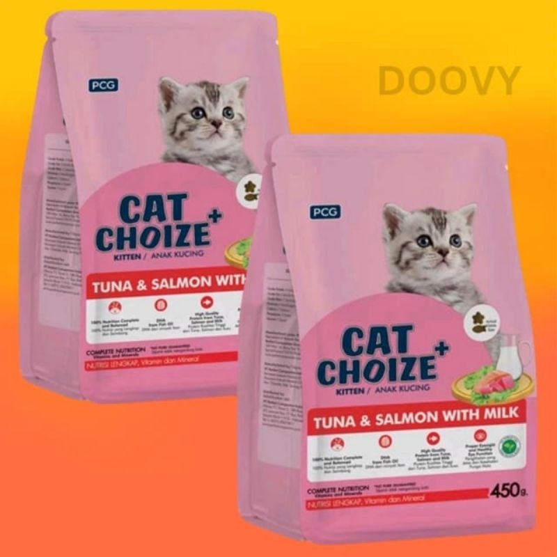 CAT CHOIZE PLUS KITTEN TUNA & SALMON 450GRAM MAKANAN KUCING CAT CHOIZE+ TUNA & SALMON KITTEN 450GRAM