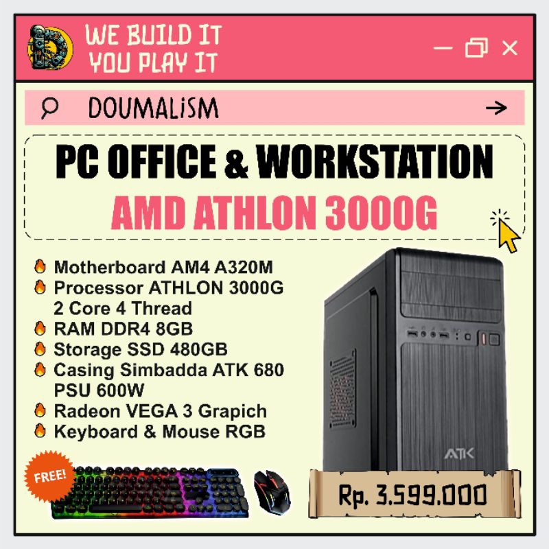 PC RAKITAN AMD ATHLON 3000G