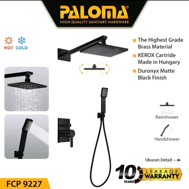 PALOMA FCP 9227 CEDRO SINGLE LEVER CONCEALED SHOWER MIXER WITH RAINSHOWER