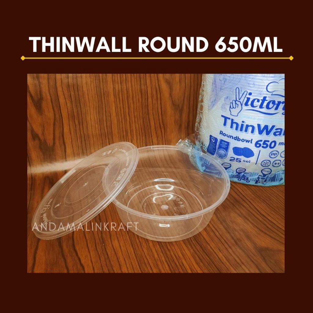 Thinwall bowl / Thinwall mangkok 650 ml isi 25 pcs/ Bowl 650 ml