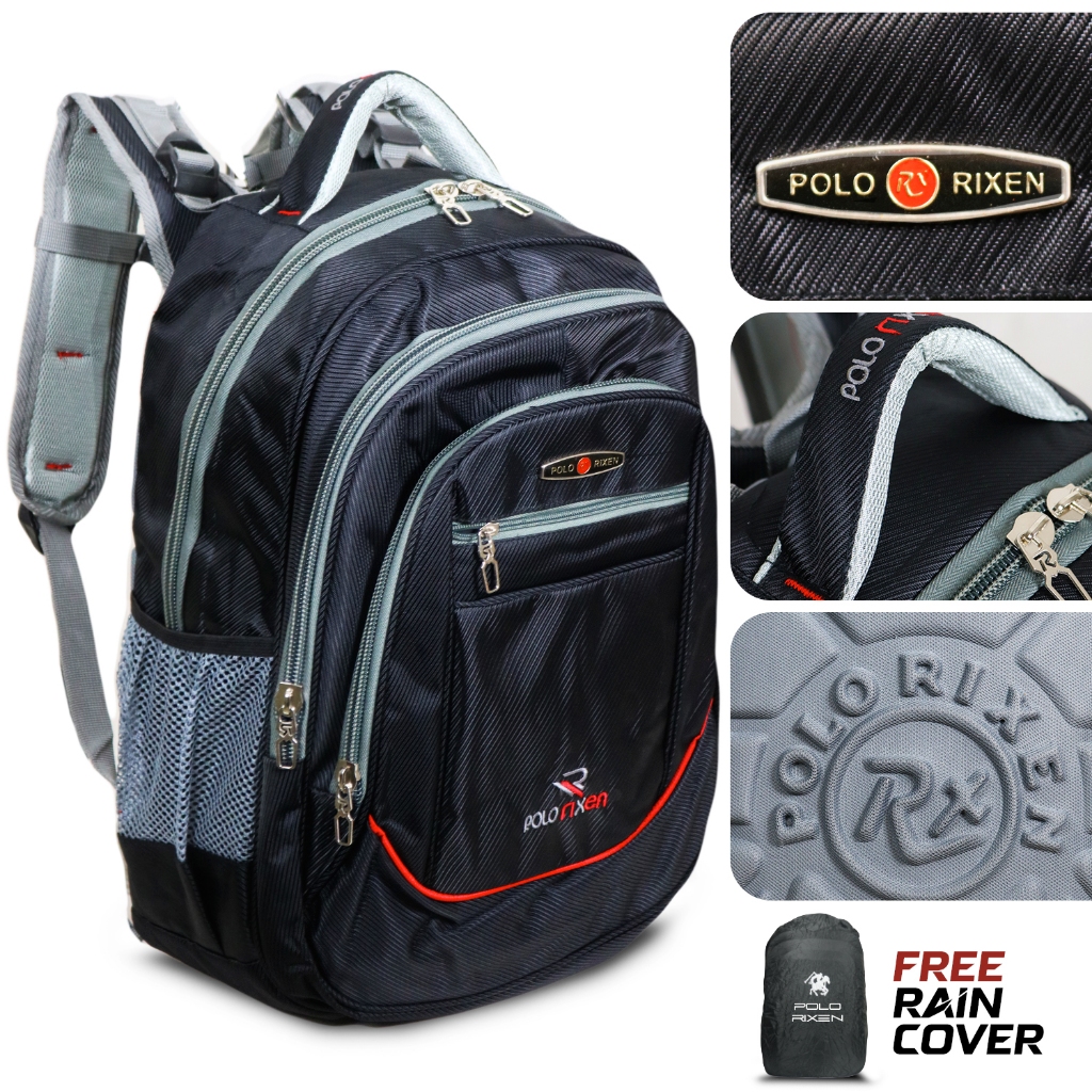 Polo Rixen - Tas Ransel  Laptop Sekolah Pria Polo Rixen 16 inch - GEMO Series - SD SMP SMA KERJA - F