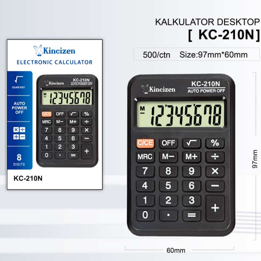

Kalkulator KINCIZEN KC-210N Hitam ELEGAN KC 210N KINCIZEN Kecil KC 210 N