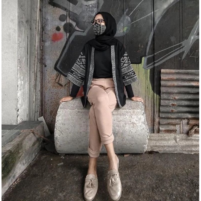 kimono tenun unisek pria wanita - baju etnik