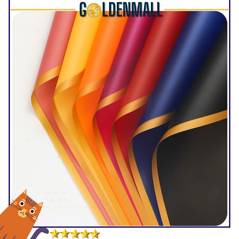 

Flower Wrapping Paper Kertas Cellophane Buket Bunga List Gold Line Celophane Chellophane 6068