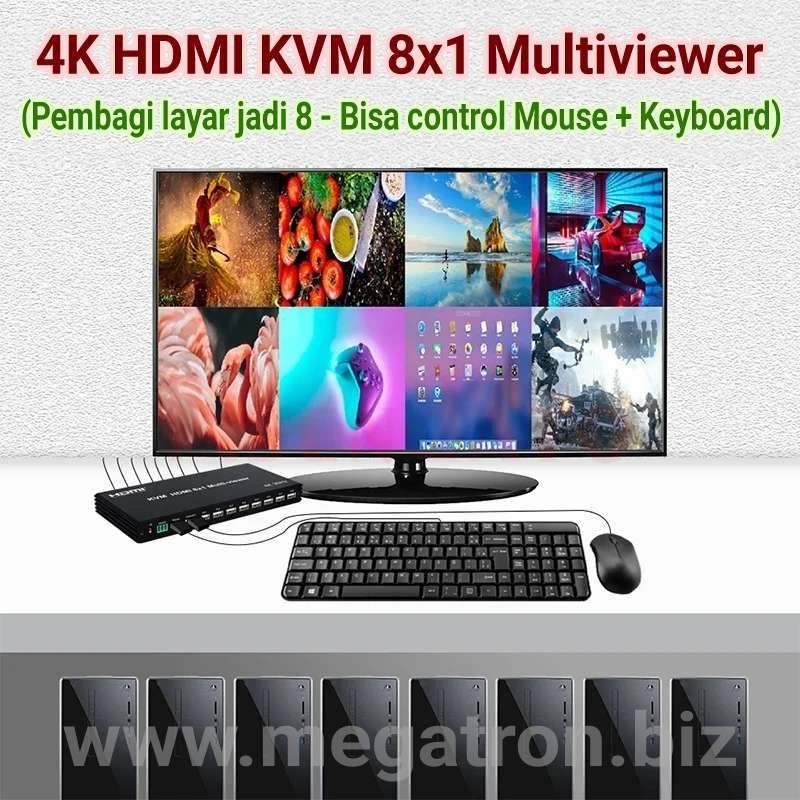 HDMI KVM 8x1 Switcher Multiviewer - support Multiple Mode