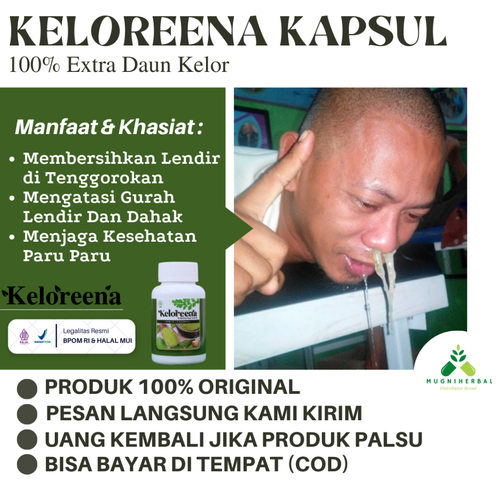 Keloreena Kapsul - Obat Gurah Lendir Tenggorokan, Gurah Mengeluarkan Lendir, Gurah Hidung Dan Tenggo