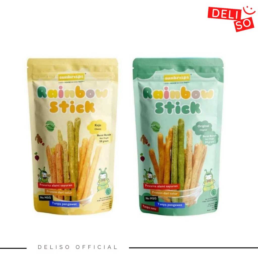 

Sunkrisps Rainbow Stick 50gr Biskuit Stik Pelangi Rasa Sayuran Snack 9bln+