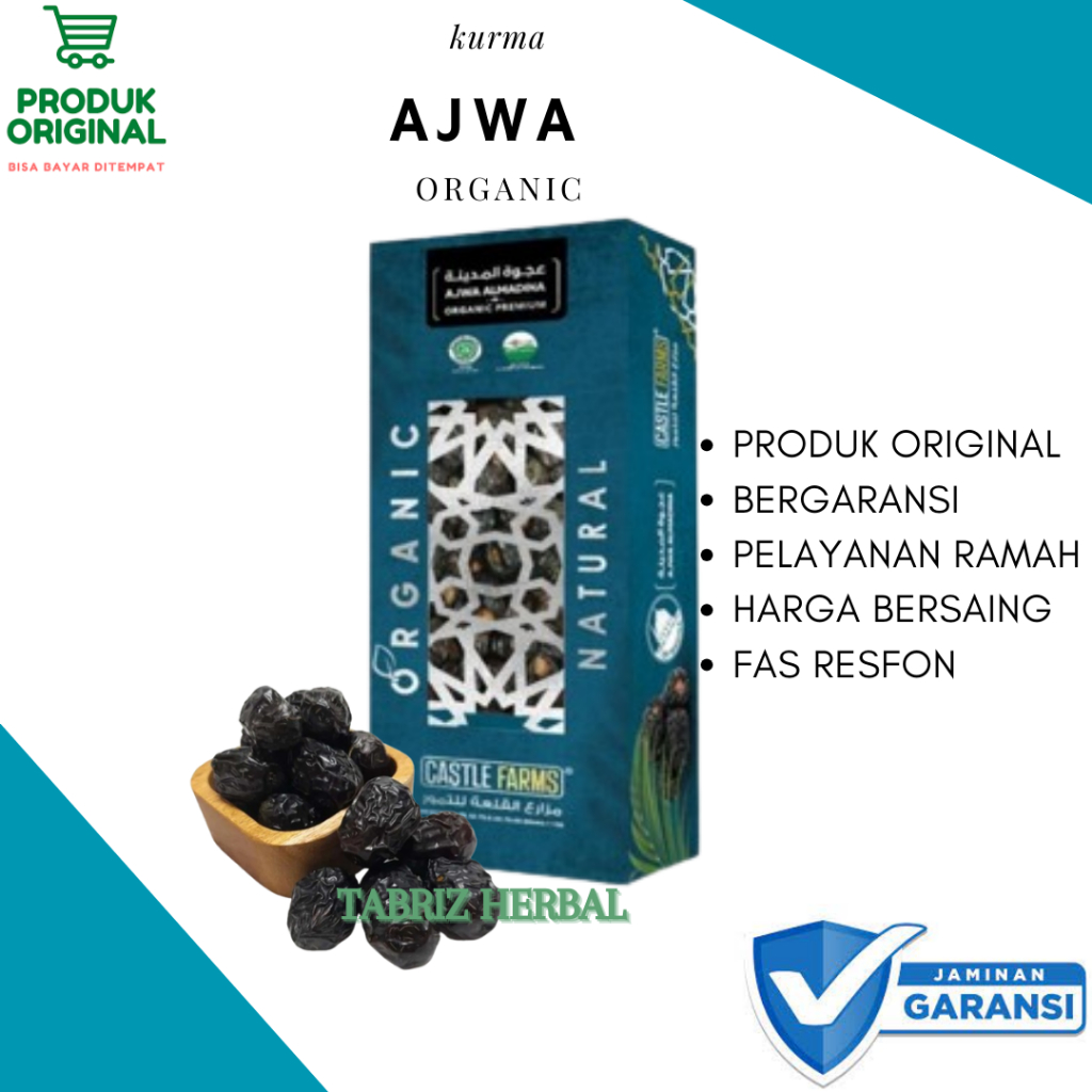 

kurma ajwa premium Kurma Nabi jumbo 500 gram / organic castle farm