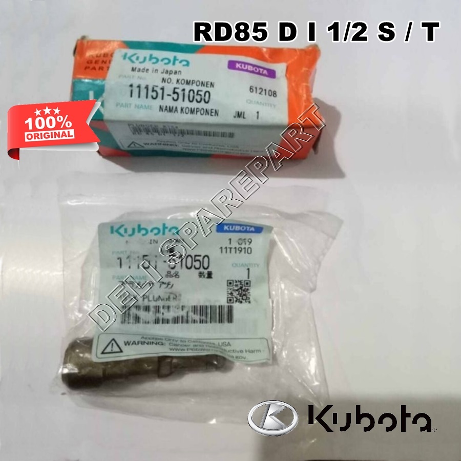 Rd85 plunger assy mesin kubota Rd85 DI 1/ 2 S T original