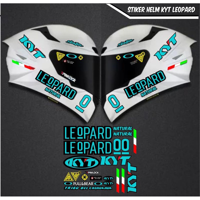 STIKER HELM LEOPARD KYT FULL SET / FULL FACE / HALF FACE