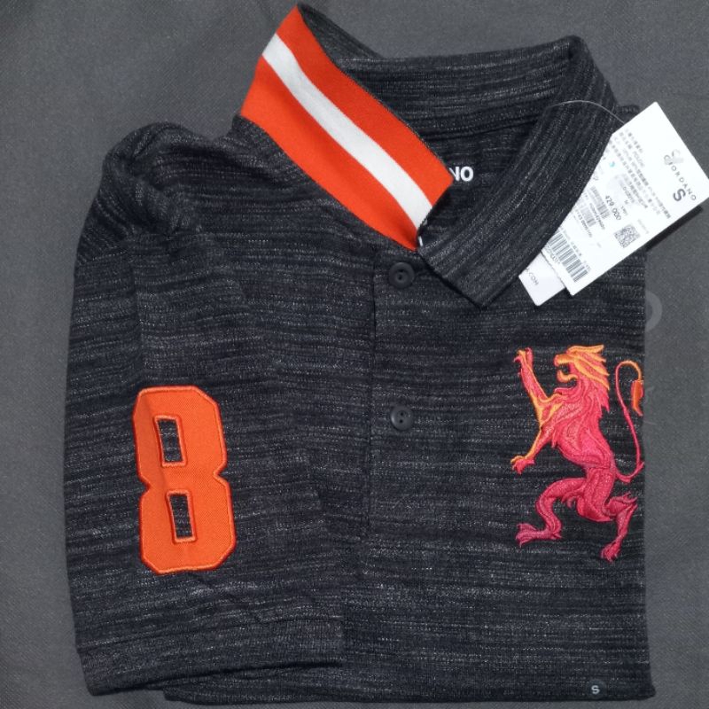 ( NO COD )  baju kaos polo kerah pria 3D lion polo giordano original