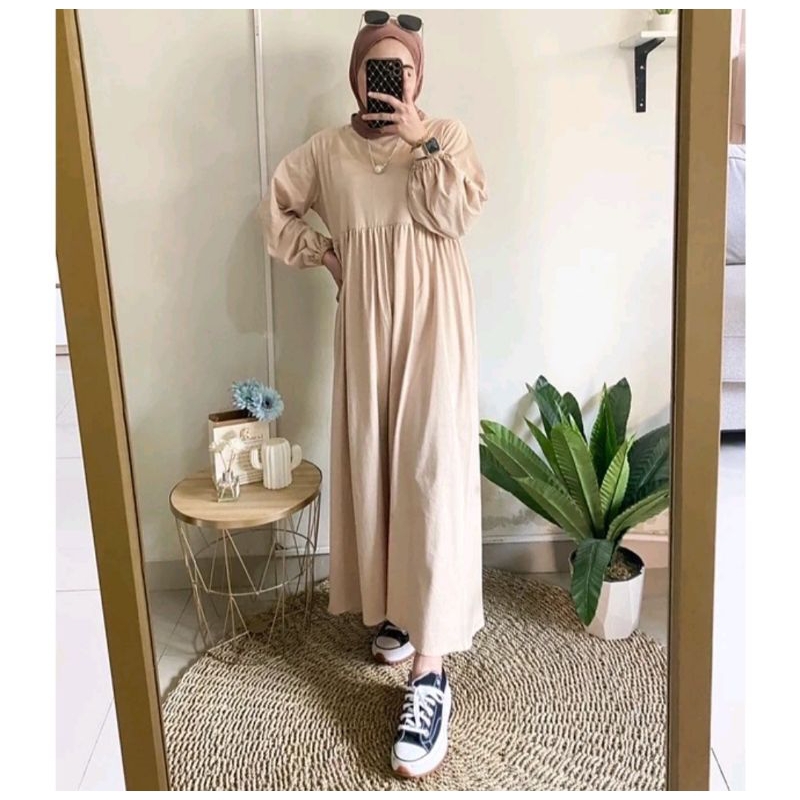 Gamis Midi Dress Balena / Dress busui wanita/ Dress Crinkle Premium /Gamis Lebaran