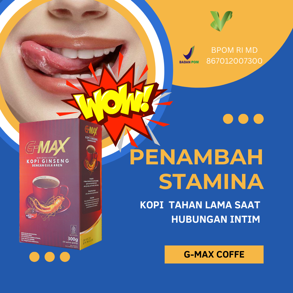 

Minuman Penambah Stamina Gmax Kopi Stamina Pria Kuat Tahan Lama 1 Box Isi 10 Sachet